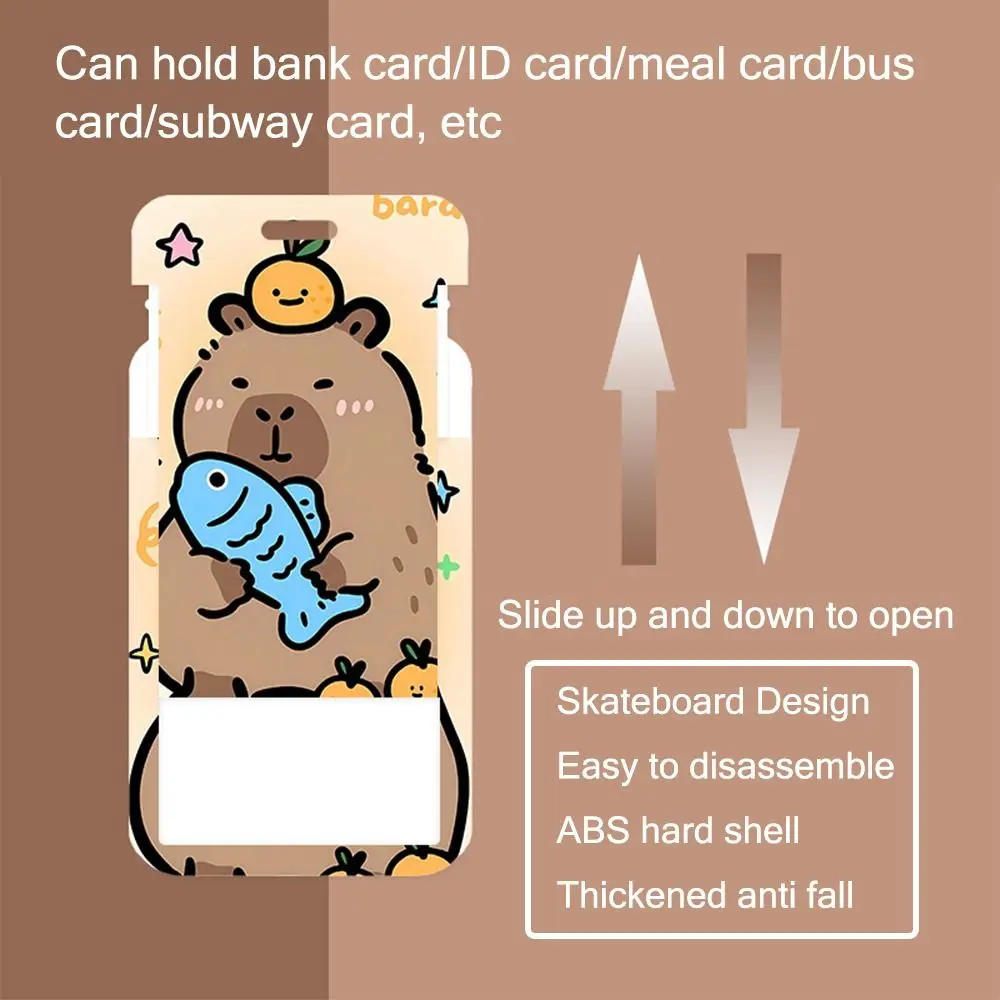 Cute Gift Cartoon Capybara Card Holder Portable Card Storage Cover Korean Case Bus Credit Holder ID Badge
