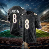 24/25 New Arrival Jackson Baltimore Ravens Rugby Jersey #8 Sportswear Training Jersey Football Uniform Adult& Kit Ravens T-shirt 1
