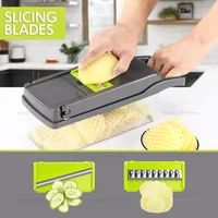Hachoir de cuisine Portable multifonctionnel, broyeur de légumes, râpe à pommes de terre et carottes, robot culinaire domestique pour fruits et légumes 5