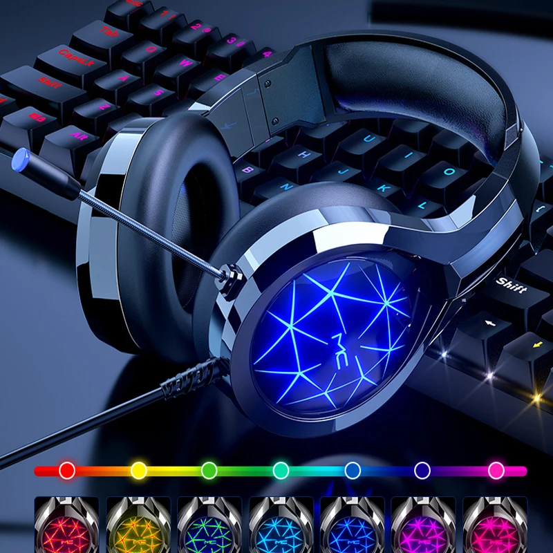 Проводные наушники с микрофоном игровые для ПК 7 1 USB объемная стереосистема