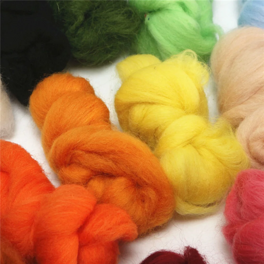 Felting Wool Fibre Wool Felting Yarn Roving Fiber Craft Needle Set