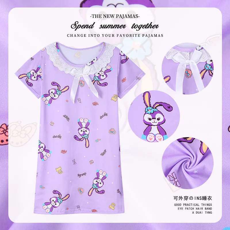 여아용 여름 잠옷 및 로브, 2024 잠옷, 아동복