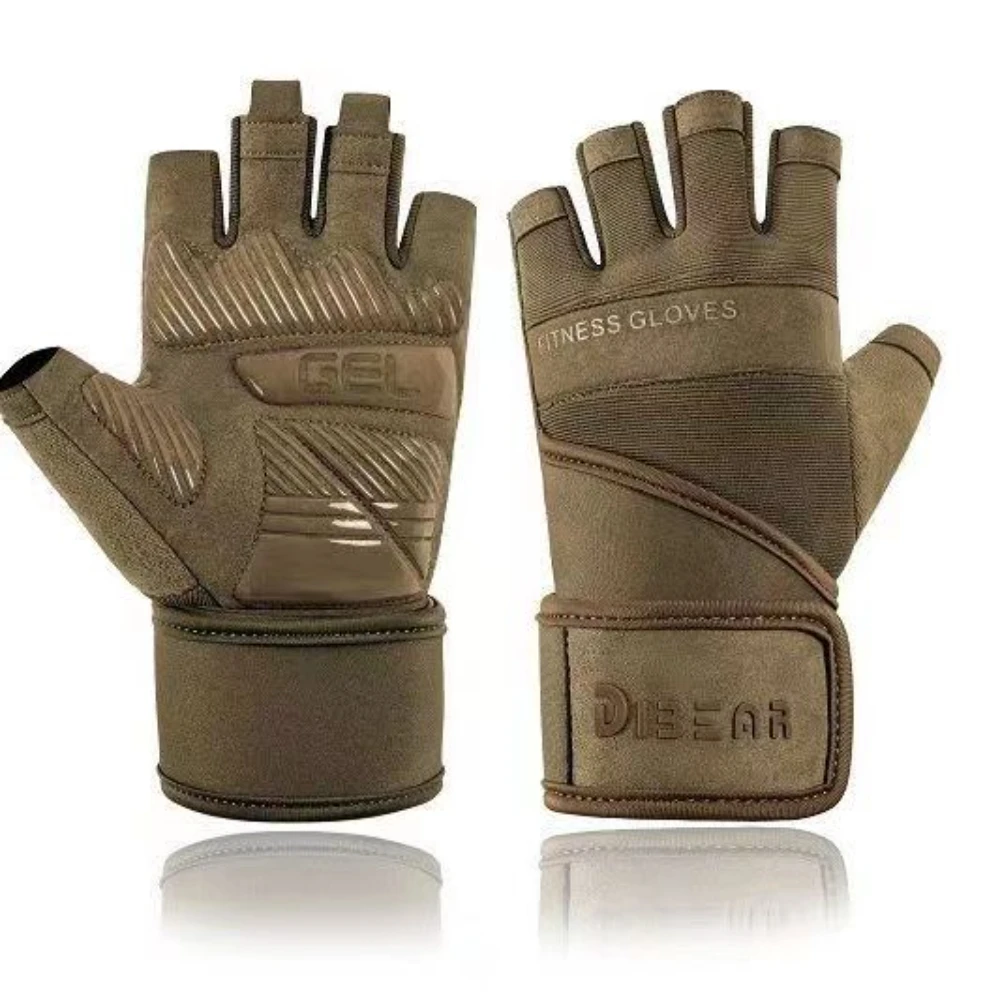 1 Pair Gym Gloves Fitness Weightlifting Gloves Body Building Training Sports Exercise Dumbbell Sport Workout Glove for Men Women 2