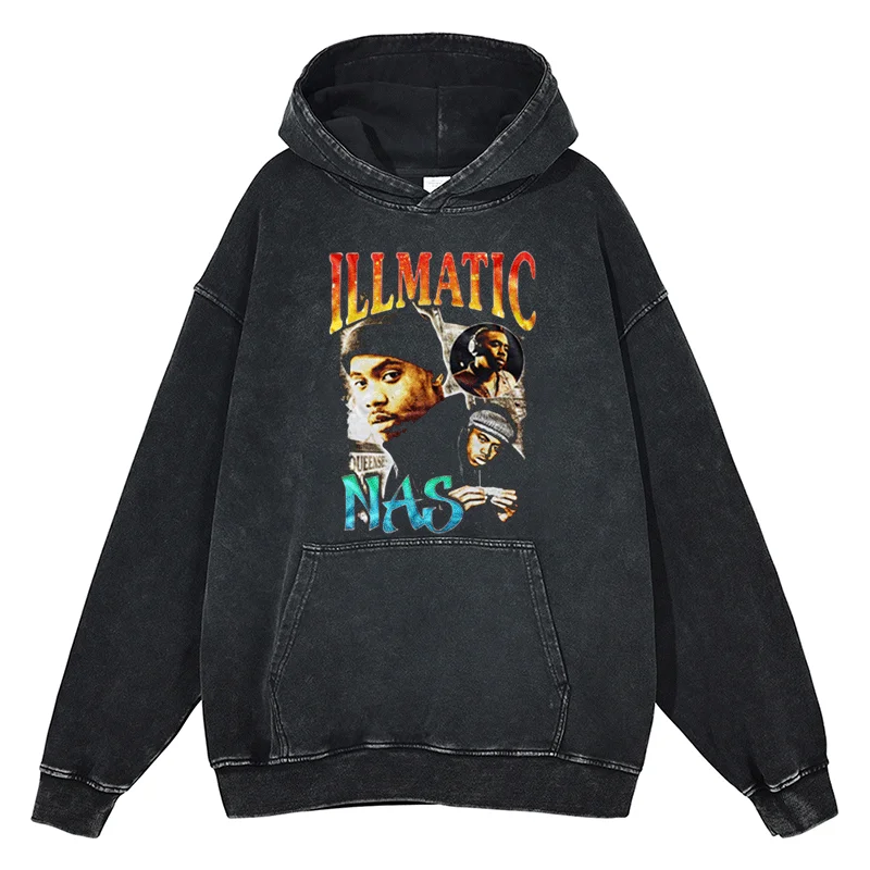 

Rapper Nas Graphic Hoodies Classic ILLMATIC Music Album Sweatshirt Winter Fashion Hip Hop Men Women Cotton Oversized Streetwear