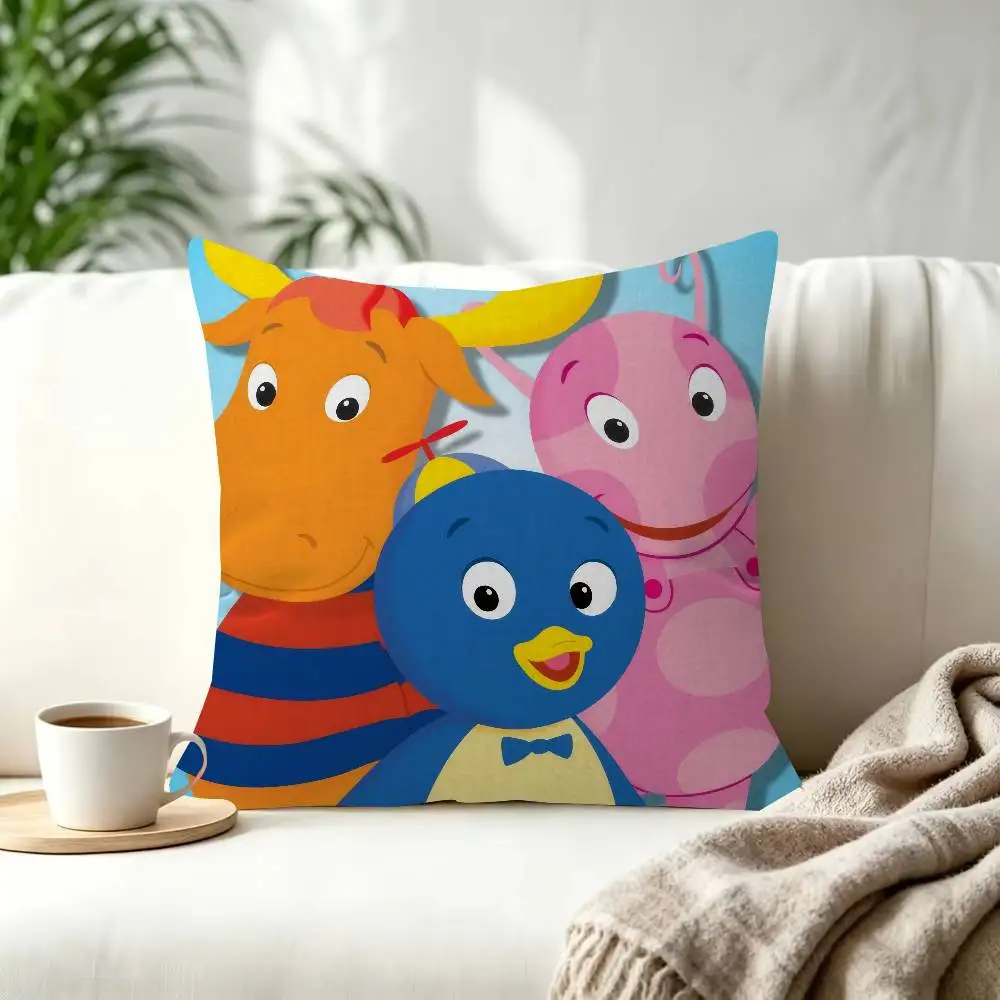 Playful Backyardigans Decorative Throw Pillow Cover - Cozy Square Accent