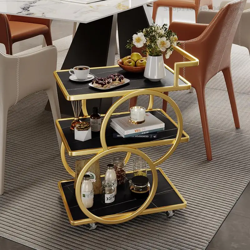 Food Truck Trolley Food Delivery Ins Hotel Wine Car Luxury Light Luxury Mobile Tea Cart Beverage Cake Trolley