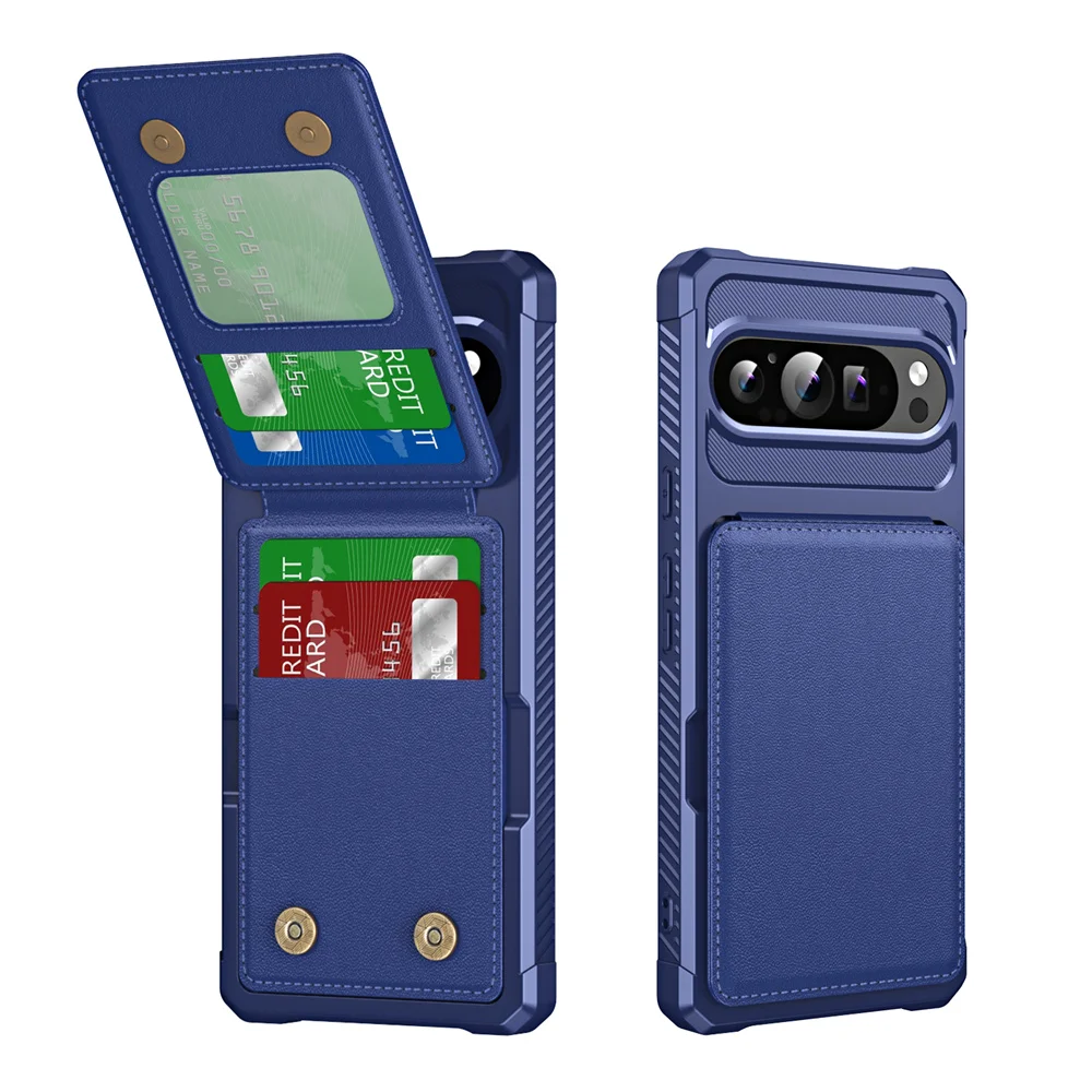 Elegant Leather Flip Wallet Case with Stand and Magnetic Closure