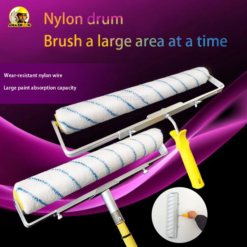 Wall Painting Brush Paint Roller Brush 18inch Paint Roller Brush Short-Middle-Long Plush Painting Handle Tool For Wall Decorative 6MM/9MM Painting Handle Tool Support
