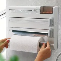 Multi-function Cling Film Cutter Wall Holder Tin Foil Paper Roll Authentic Wall Mounted Roll Dispenser For Tin Foil 1