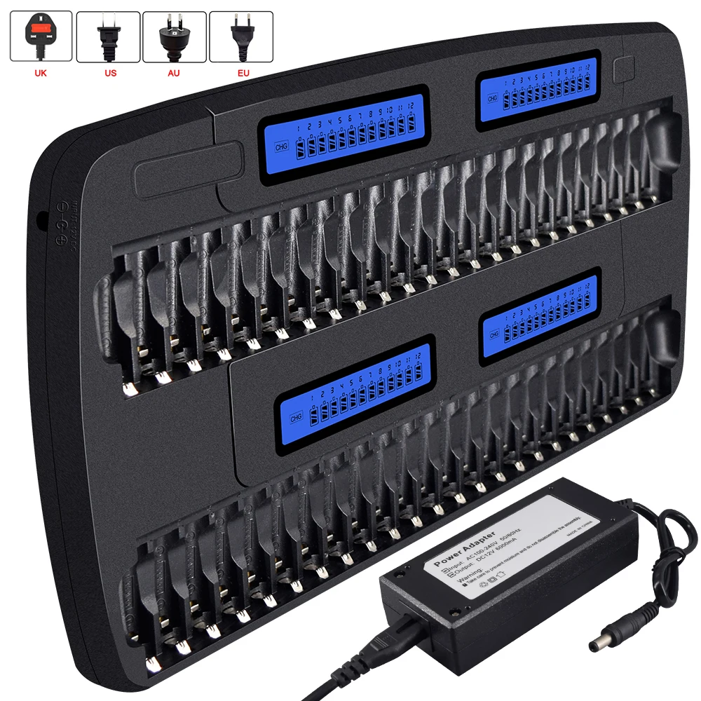 

PALO 48 slots multi battery charger for 1.2 Volt AA AAA 2A 3A nimh nicd ni-mh ni-cd battery smart fast chargers