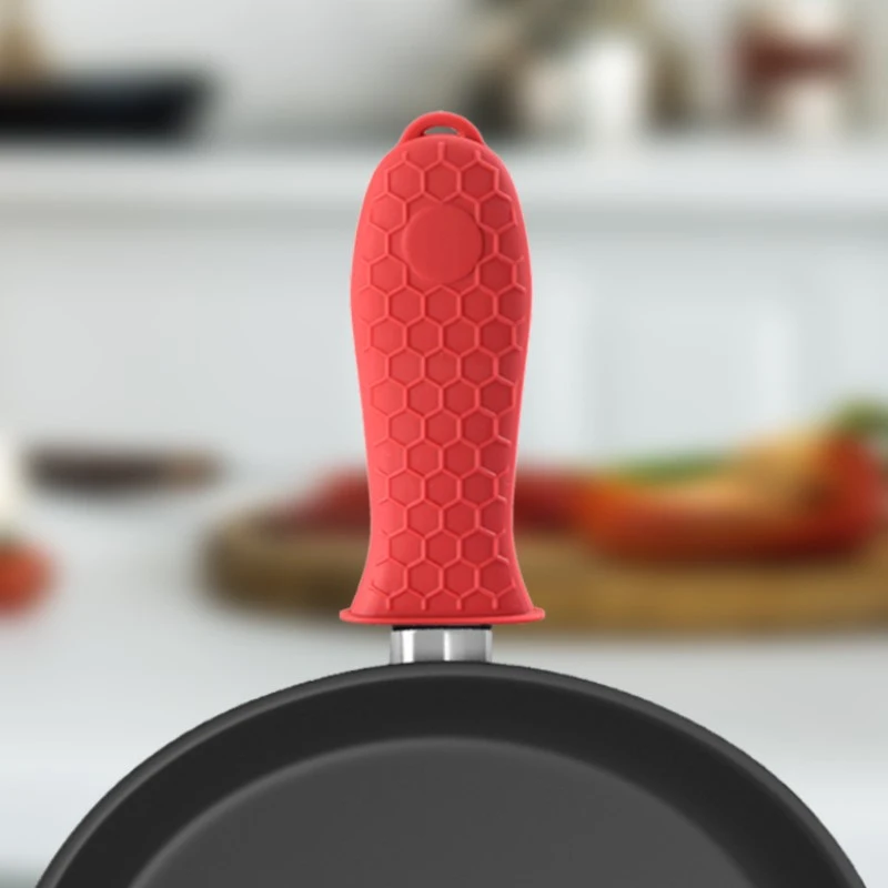 Pot Handle Cover 1~5PCS Silicone Honeycomb Hot Holder For Cast Iron Skillets Pans Grip Sleeve