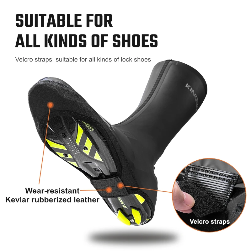 KINGBIKE Bike Cycling Shoes Covers Waterproof Full Bicycle Overshoes Men Women Black White Road Mountain Bike Booties bicycle shoe covers