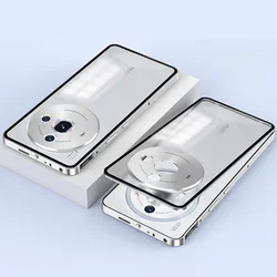 Aluminium Alloy Phone Case with Matte Transparent Acrylic Back for Nubia Z60S Pro (Silver)