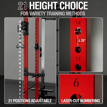 Power Cage, Power Rack with Cable Crossover and Dual Independent Pulley System, 2200 Pounds Capacity Workout Cage 6