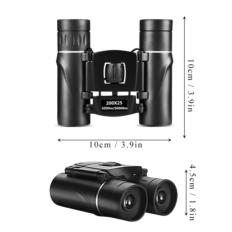 Mini jumelles portables Zoom HD 5000 m Télescope Jumelles Puissantes 300 x 25 Pliantes Longue Distance Faible Lumière Vision Nocturne Professionnelle