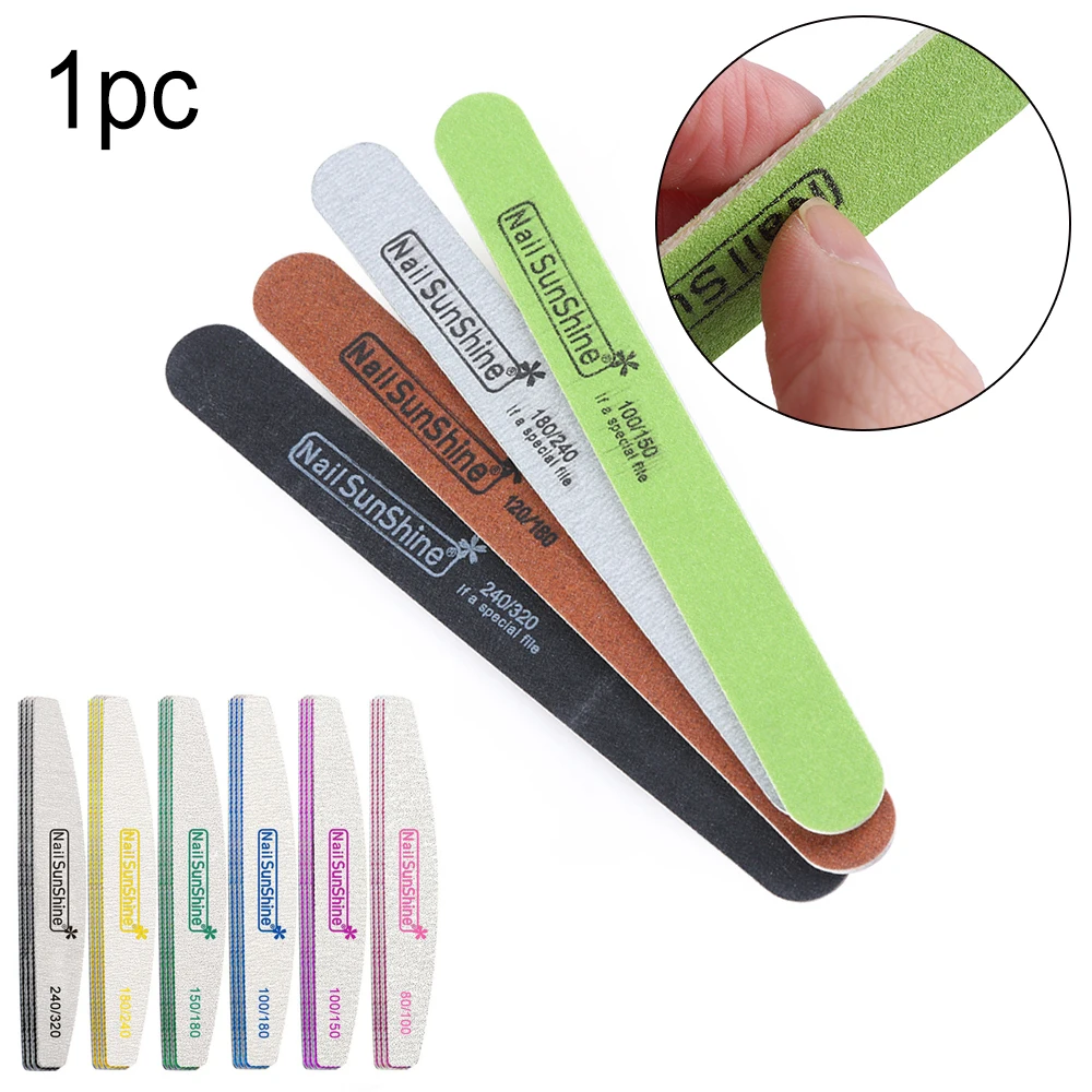1pc Nail Files Sanding Buffer Double Sided Sandpaper Pedicure Manicure