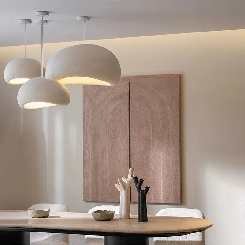 Nordic Minimalist Wabi Sabi Wind E27 Led Pendant Lights Dining Room Bar Loft Bedroom Home Decor Chandelier Hanging Lamp Fixture 2