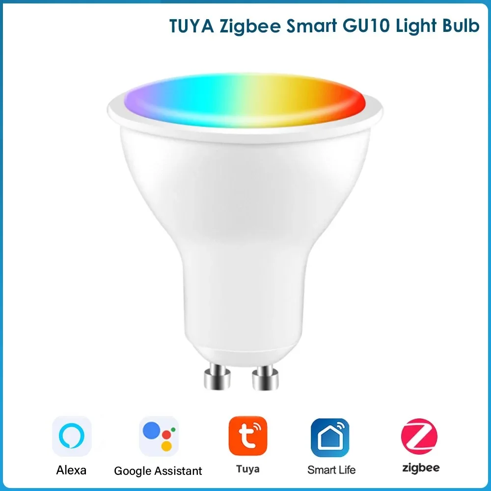Zigbee Smart Home Led Lampadina Spot Night Light Lamp 5W Gu10 Rgbcw Tuya Smartthings Funziona Alexa Google Home Philips Hue-Compatibile