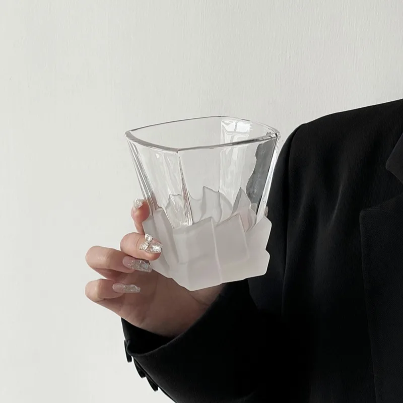 Frosted Iceberg Glass Cup, Whiskey Glasses,Engraved Whiskey Glass,Old Fashioned Glasses,Classical Scotch Glass Cups