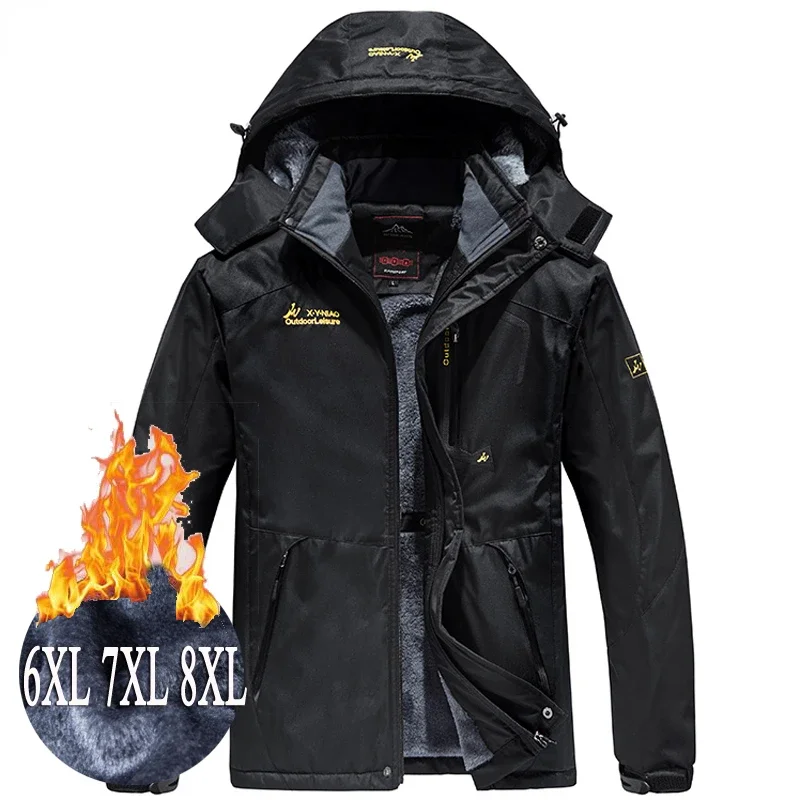 Men Thick Windproof Waterproof Jackets Male Parka Plus Size Winter Jacket Men's Wool Liner Snow Ski Hooded Coats