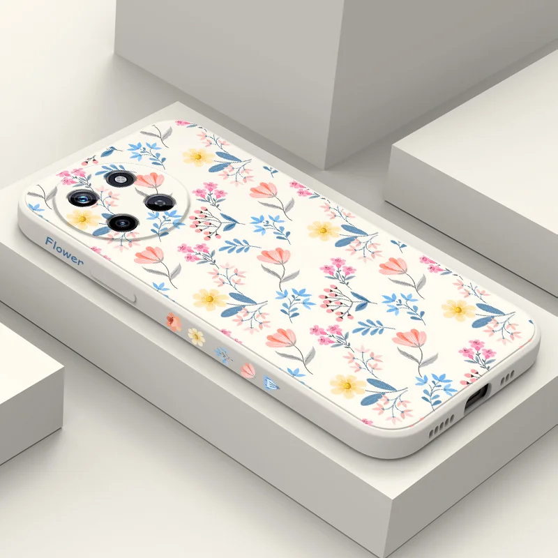 Brilliant Floral Liquid Silicone Phone Case Cover