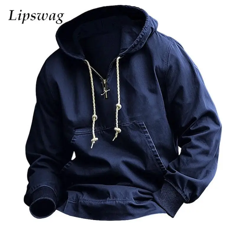 

Oversize Hoodie Mens Casual Solid Color Long Sleeve Pocket Hooded Sweatshirts Streetwear Fashion Men Clothes Loose Hoodies Fall