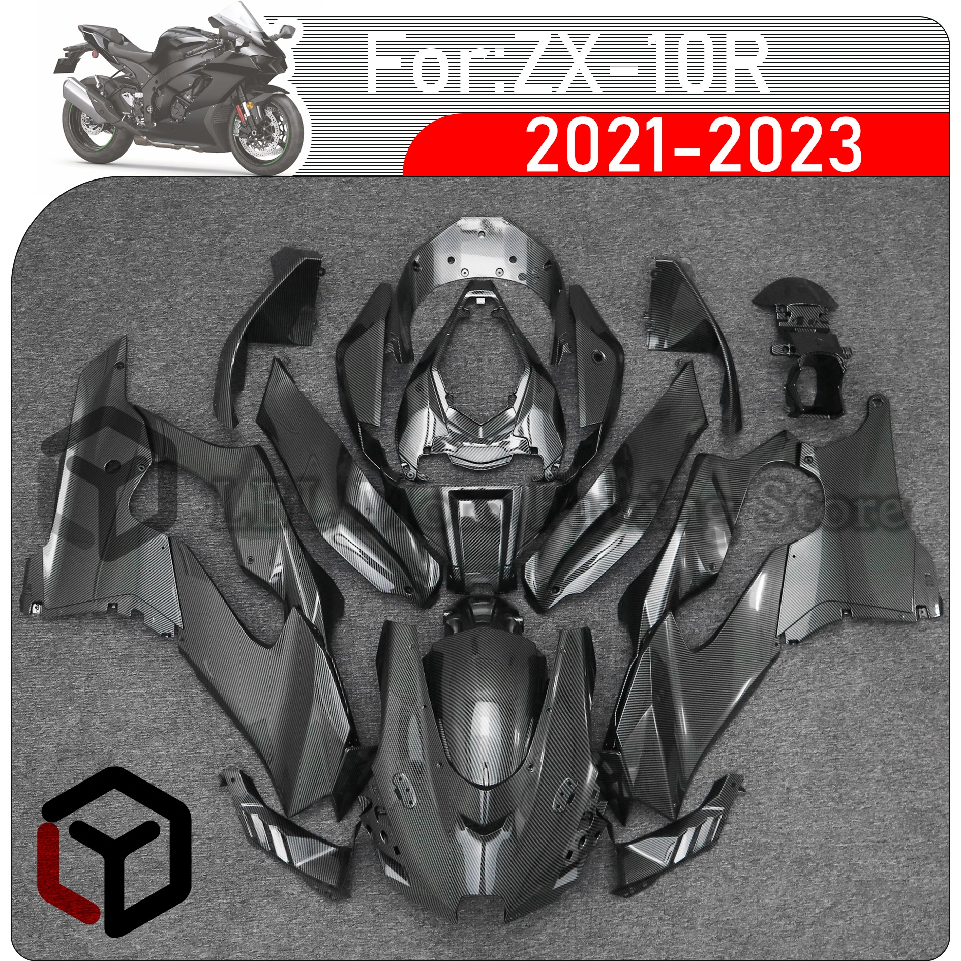 

Комплект обтекателей для мотоцикла, подходит для KAWASAKI ZX10R ZX-10R ZX 10R 2021 2022 2023, кузов из высококачественного АБС-пластика, полный обтекатель