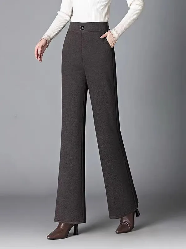 Thiened Casual Pants Women's High Waist Wide Leg Pants Korean Sle Versatile plus Size Autumn Winter New Arrival Faionab... - Image 3
