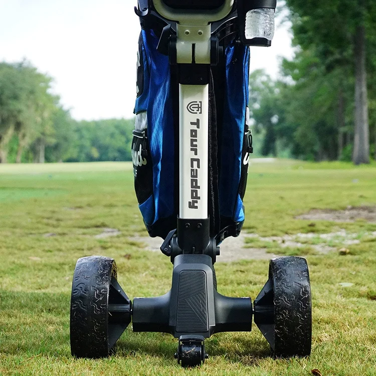 Cheap Easy Folding Green Golf Ground Use Electric Golf Trolley Super Push Bag Cart