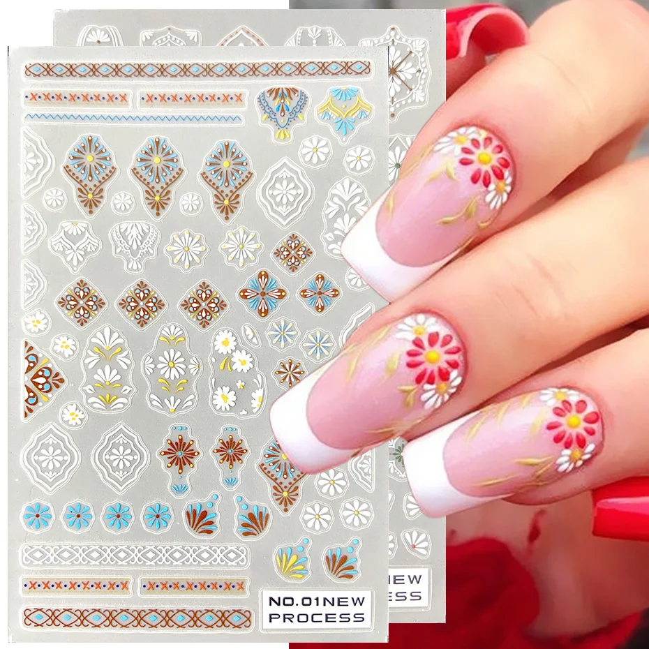 Fashion Colorful Decals Manicure 3D Art Stickers Decal Manicure