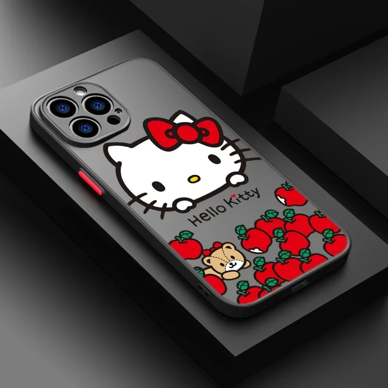 thumbnail image 1 of Luxury Hard Sanrio Hello Kitty Case For iPhone 15 14 13 12 11 Pro Max mini X XR XS 7 8 6 Plus SE 2020 2022 Shockproof Back Cover, 1 of 5