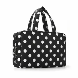 Hanging Travel Toiletry Bag with Leakproof Compartments - Large Capacity Cosmetic Organizer (Black)