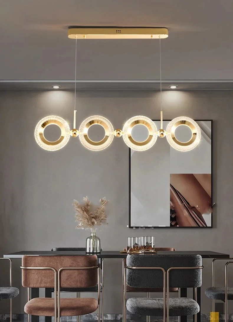 Description Picture 2 of itemModern minimalist circular pendant light home decoration Nordic luxury LED lights living room staircase indoor lighting fixtures