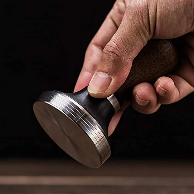Kávéhorlatos Dió Fa Fogantyú Állítható Rozsdamentes Acél Eszpresszó Por 51Mm 53 Mm 58 -Es Kávézó Kalapács Kávé Szerszámok Barista Számára - Image 3