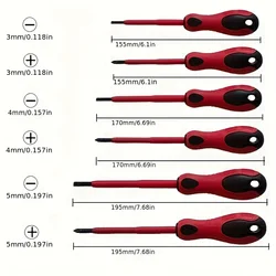 Ergonomic Magnetic Screwdriver Set with Rubberized Grips - 6 Piece (6PCS)