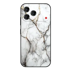 Marble Painted Soft Matte Silicone Back Cover - Elegant Design Case for -ZTE Blade V80 Pro (T0101)