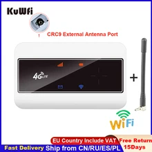 

KuWFi 4G Sim Router CAT4 LTE Mini Mobile Hotspot Car WiFi Router Wireless Pocket Wi-Fi Portable Modem External Antenna Port CRC9