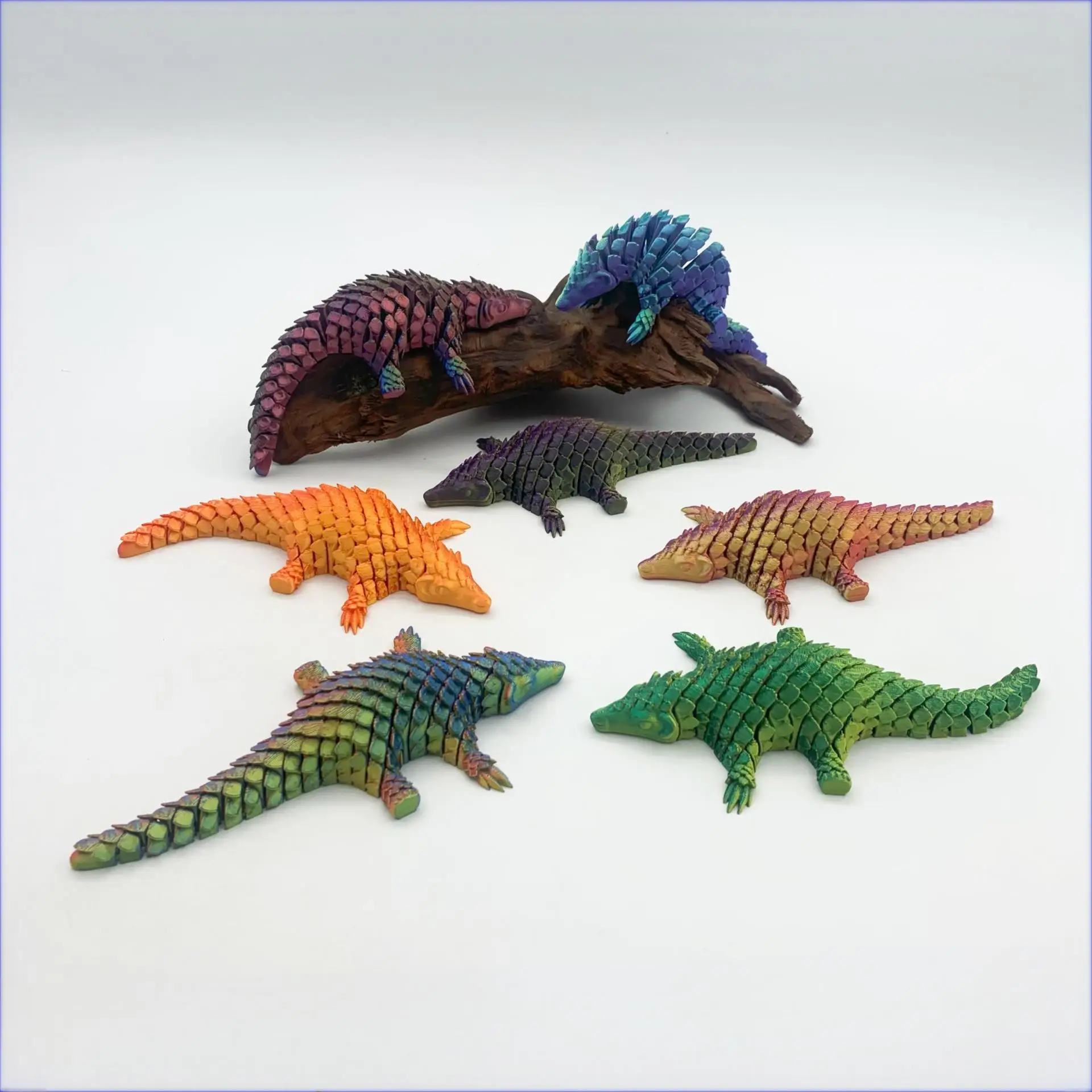 3d Printing Toy Lizard Model Gradient Multi-Color Pangolin Doll