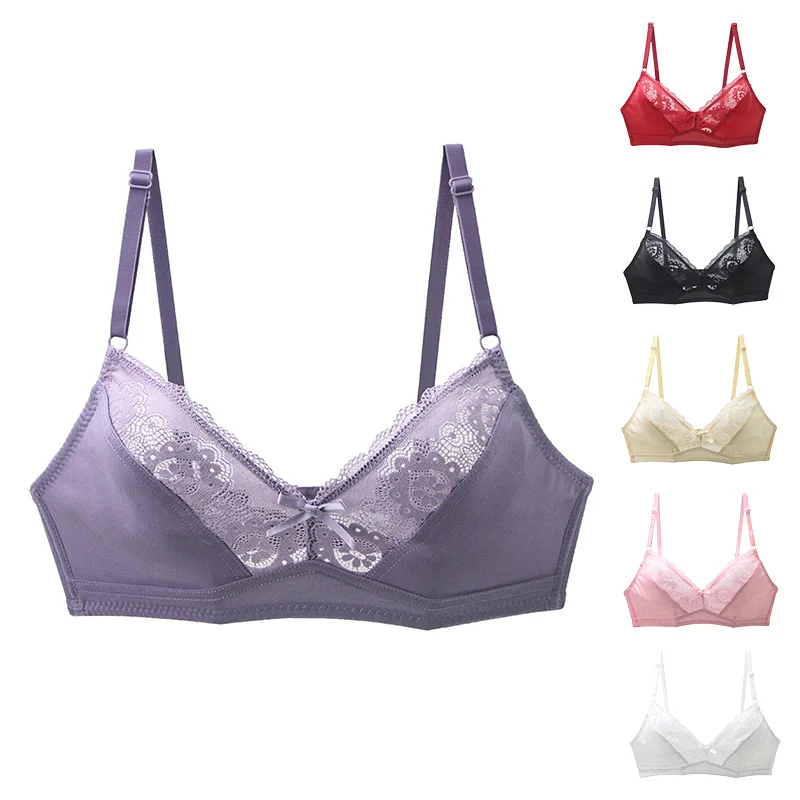 Fashion Lace Bra Sexy Push Up Adjustable Underwear Gather Breathable Bralette Plus Size Thin Cup Underwire Lingerie Brassiere