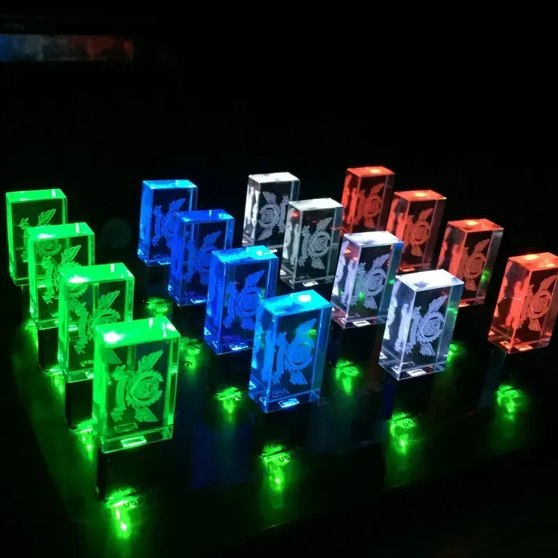 USB 크리스탈 USB 플래시 드라이브, 선물용 사용자 정의 3D 로고 USB 스틱, 펜드라이브 U 디스크, 128GB, 64GB, 32GB, 16GB, 30 개/로트