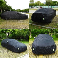 Universal SUV/Sedan Full Car Covers Outdoor Waterproof Sun Rain Snow Protection UV Car Zipper Design Black Car Case Cover S-XXL 3