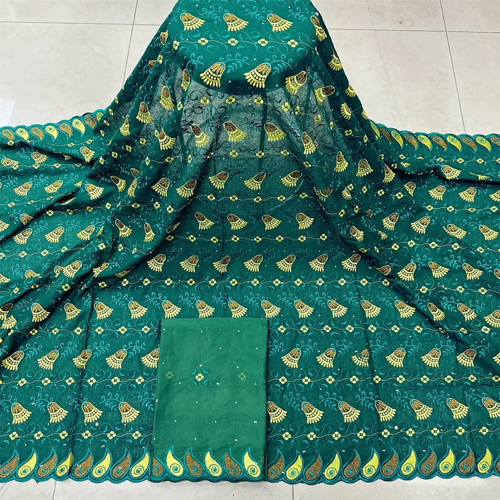 African Cotton Lace Fabric 2024 High Quality Swiss Voile Lace Fabric With Stones Nigeria Lace Fabrics For Wedding Dress Sew yc