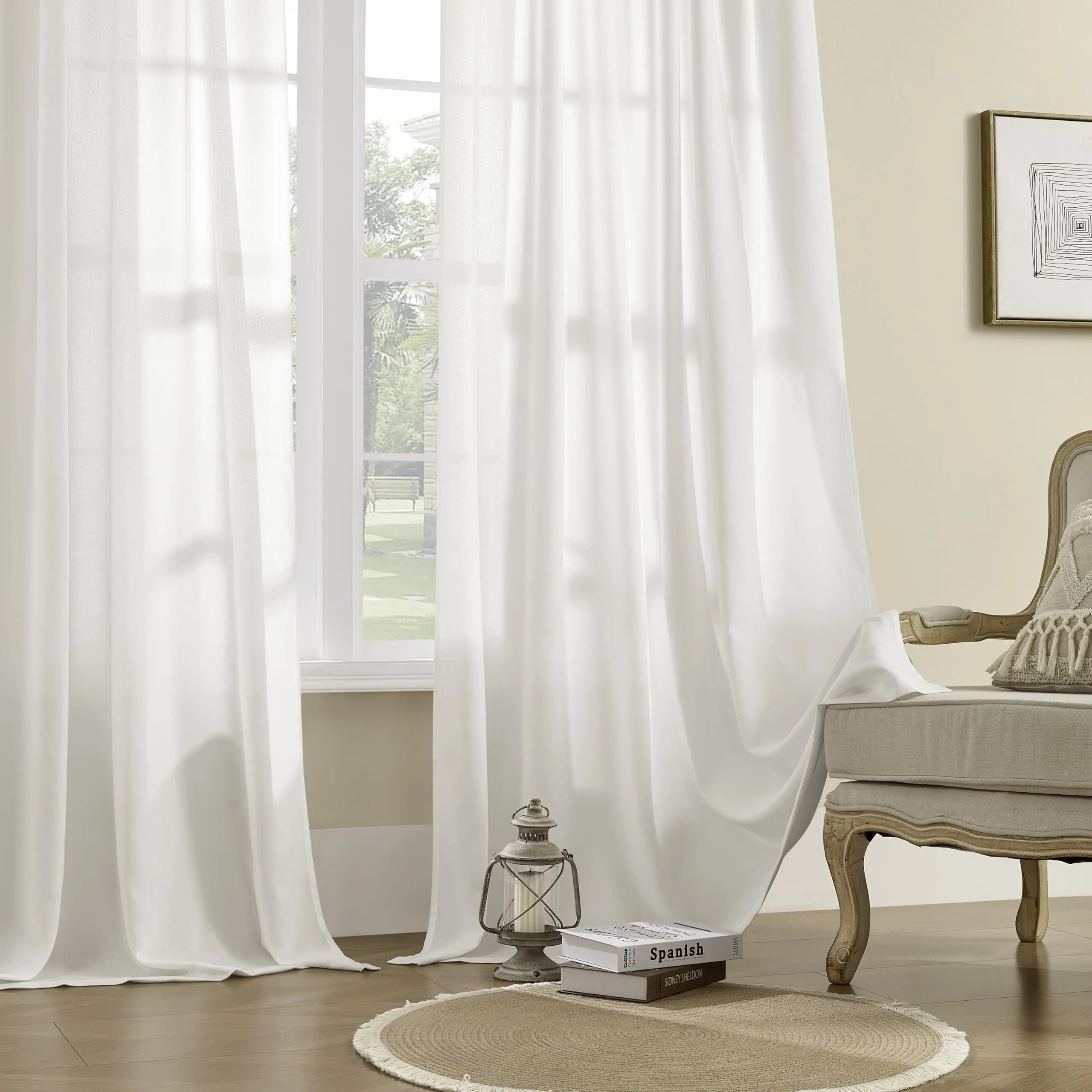 Custom Made 400CM Length Extra Long Living Room Sheer Curtain Drape 450CM High Ceiling Window Tulle Bedroom Curtain 3