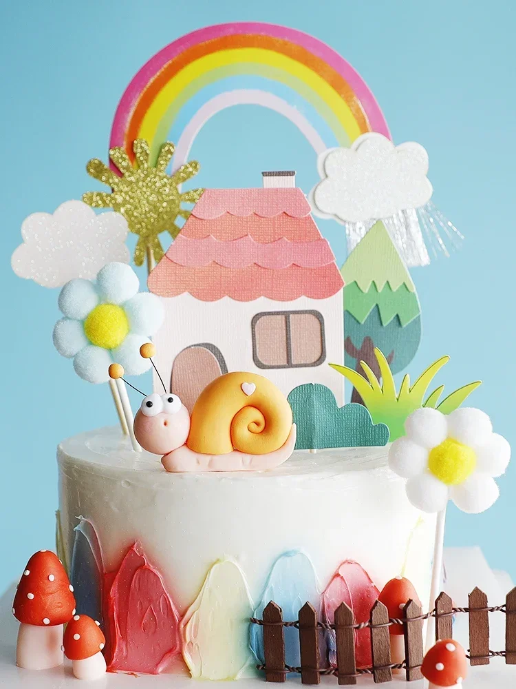 Adornos de pastel de Casa de caracol Adornos de pastel de Casa de caracol