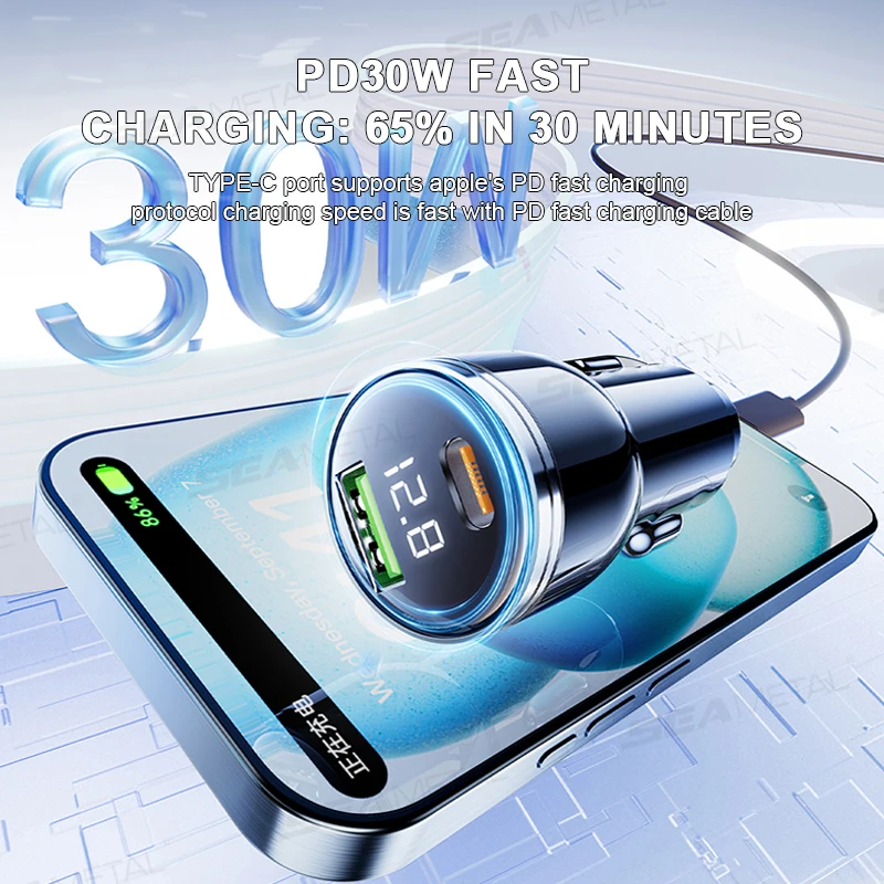 Aluminium Car Charger Adapter with Fast Charging