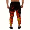 Winter New Thick Warm Pants 2024 New Fashion 3D Flame Print Sweatpants Men Large Size Loose Casual Pocket Drawstring Sweatpants 2