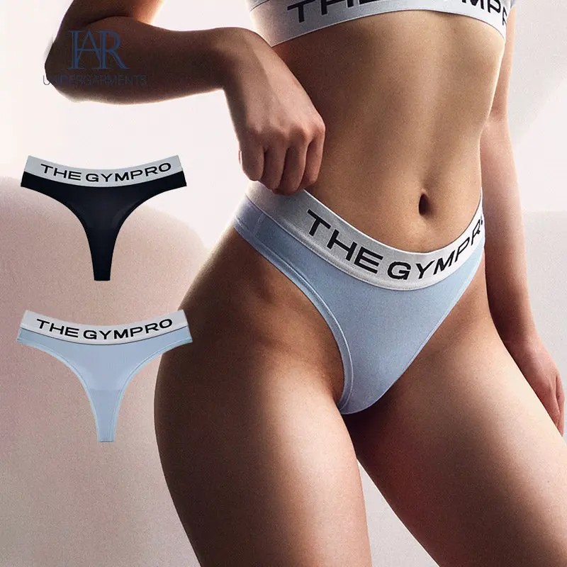 New V Waist Wide Brim Letter Simplicity T Back Sports Workout Sexy Hip Lifting T Shaped Panties