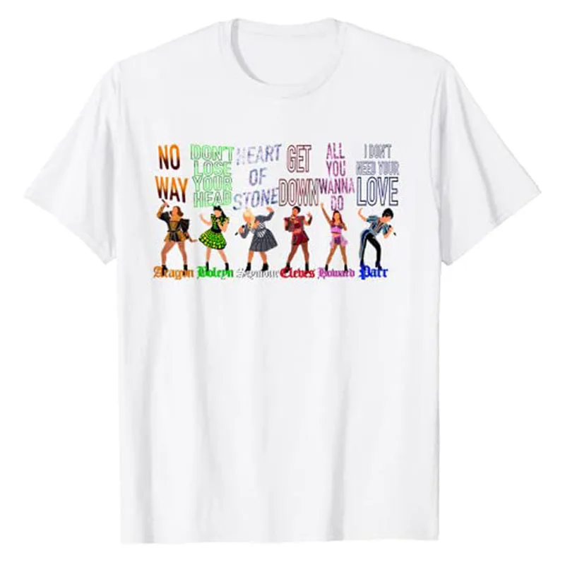 The Six Wives of Henry VIII, Six The Musical Gift, Music Fans T-Shirt Graphic Tee Tops Cool Streetwear Singings Women Clothing