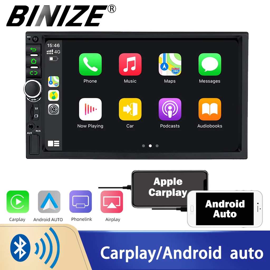 Binize Car Stereo Double Din Compatible with Carplay Android Auto 7