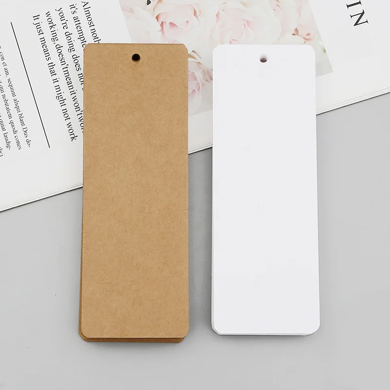30pcs/set Rectangle Kraft Paper Bookmarks Book Page Clips Separator